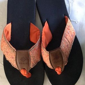 Derin Ribbon and Leather Flip flops 8